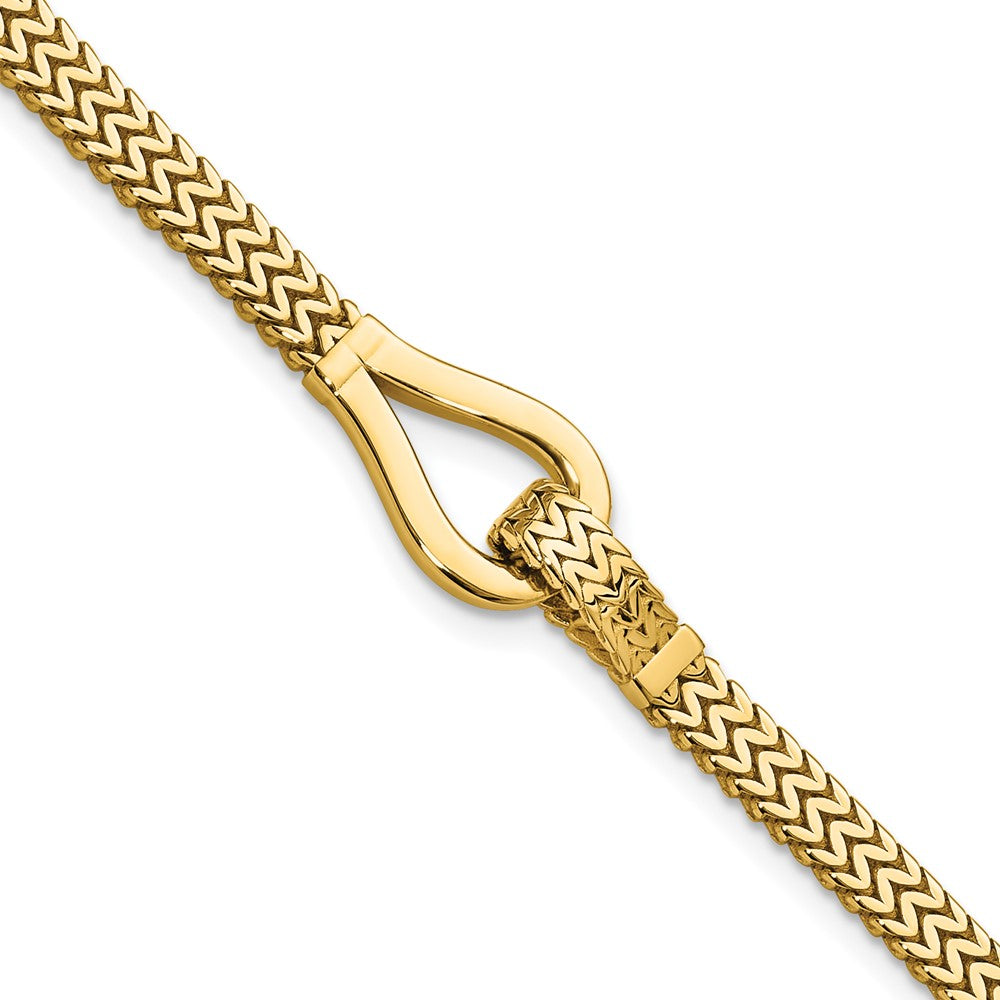 14K Gelbgold Poliert Fantasie Schnalle Armband