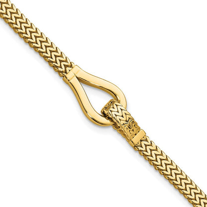 14K Gelbgold Poliert Fantasie Schnalle Armband