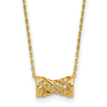 14K Gelbgold Poliert Fantasie Halskette