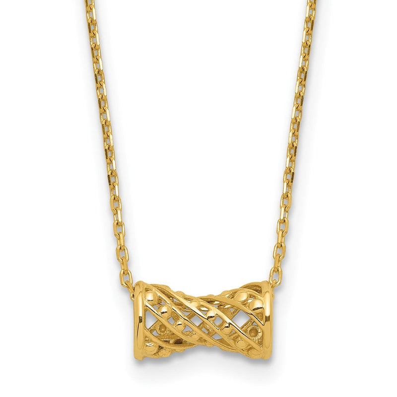 14K Gelbgold Poliert Fantasie Halskette