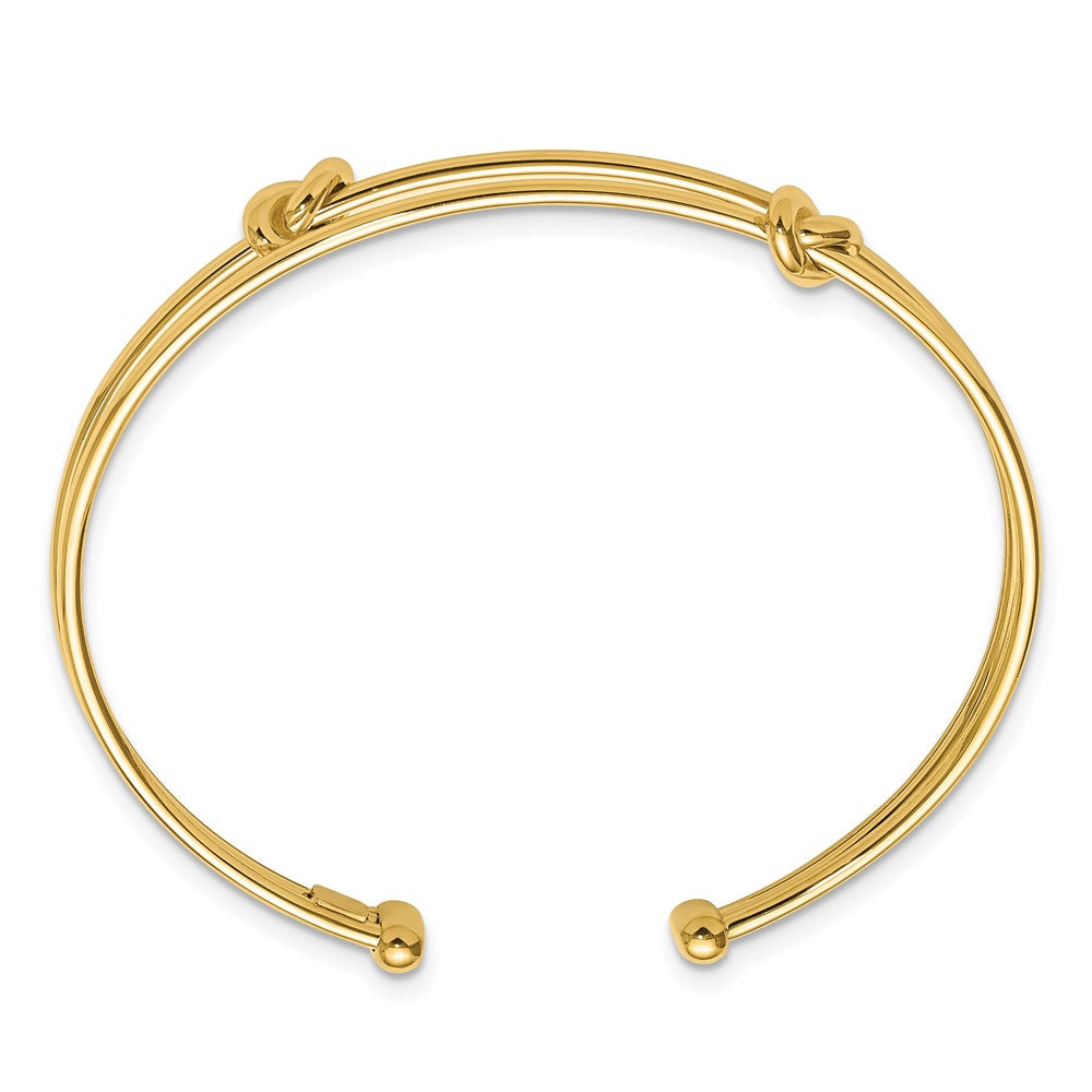 14K Gelbgold Poliert Knoten Manschette Armreif