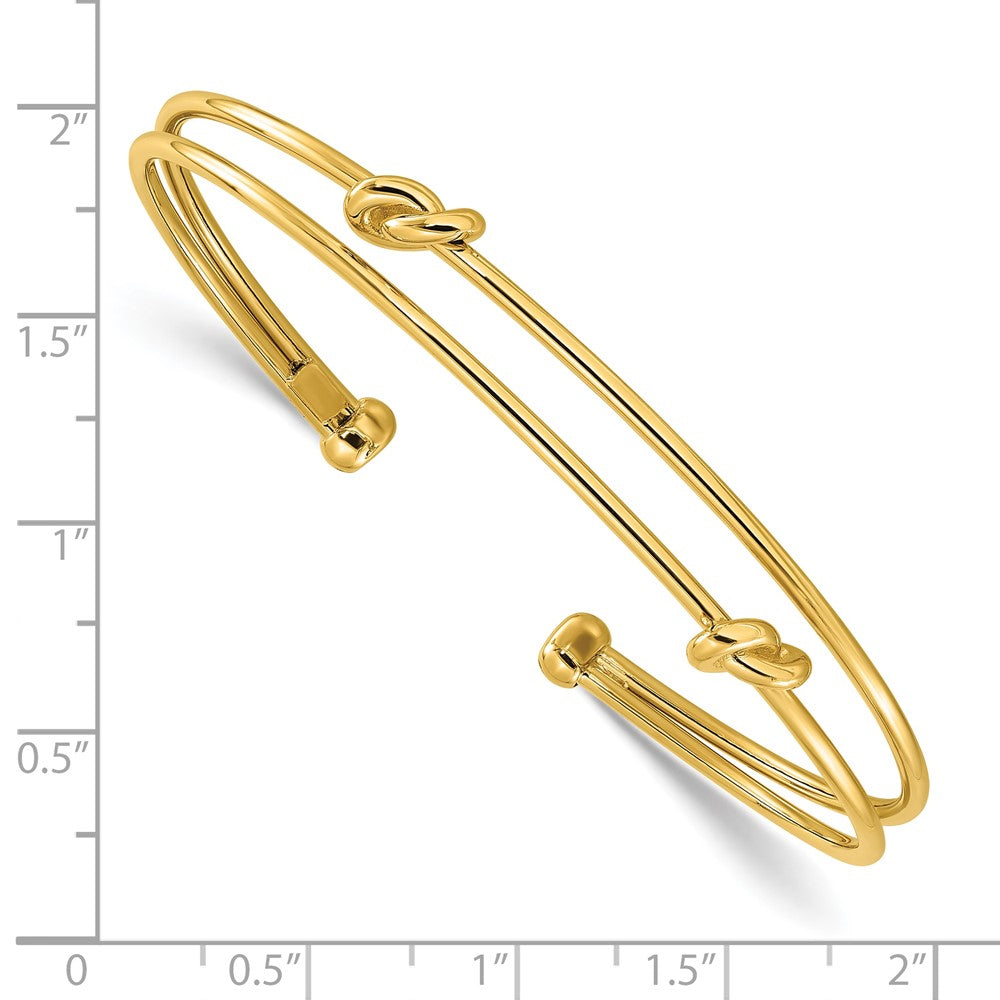 14K Gelbgold Poliert Knoten Manschette Armreif