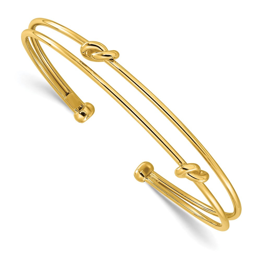 14K Gelbgold Poliert Knoten Manschette Armreif