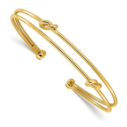14K Gelbgold Poliert Knoten Manschette Armreif