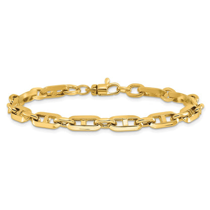 14K Gelbgold Poliert Fantasieglieder Armband