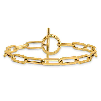 14K Gelbgold Poliert Fantasieglieder Knebel Verschluss Armband