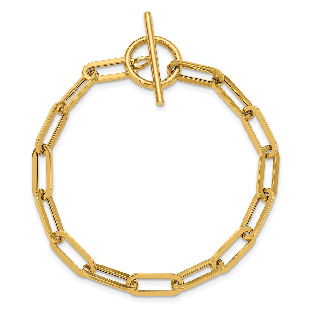 14K Gelbgold Poliert Fantasieglieder Knebel Verschluss Armband