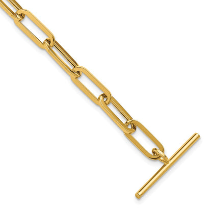 14K Gelbgold Poliert Fantasieglieder Knebel Verschluss Armband