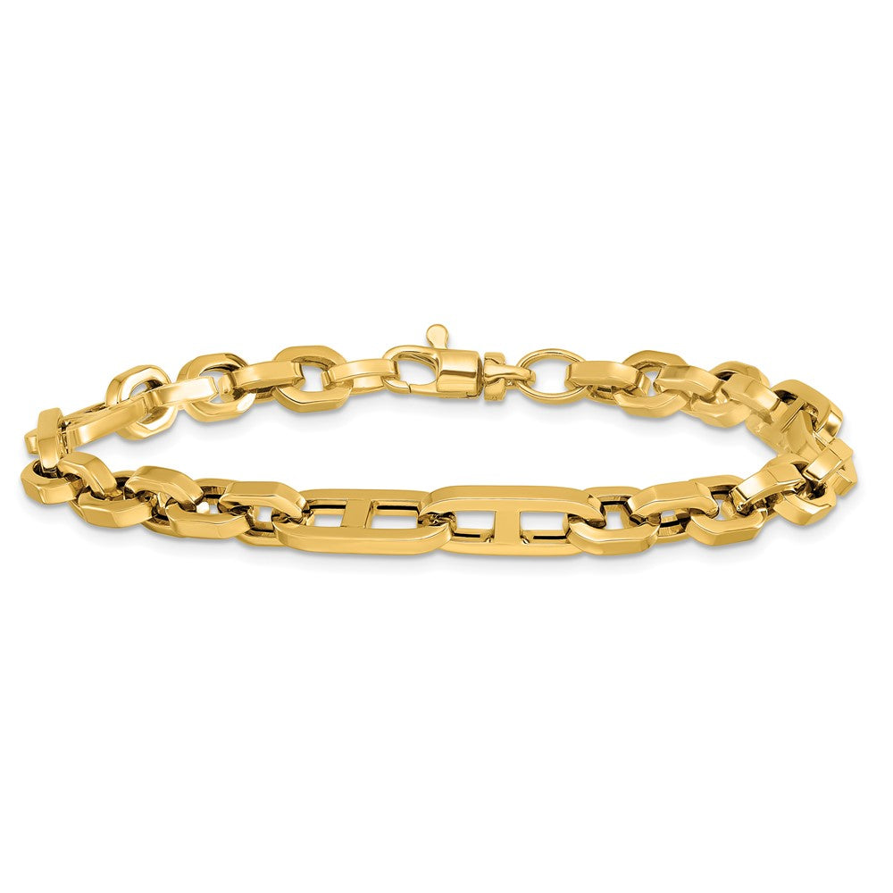 14K Gelbgold Poliert Fantasieglieder Armband