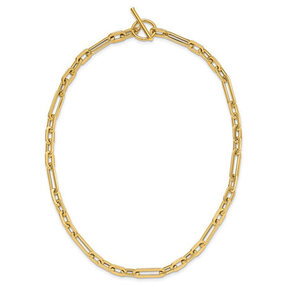 14K Gelbgold Poliert Fantasieglieder Knebel Verschluss Halskette
