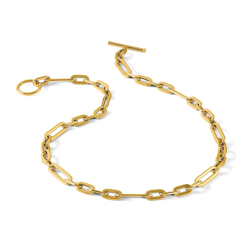 14K Gelbgold Poliert Fantasieglieder Knebel Verschluss Halskette