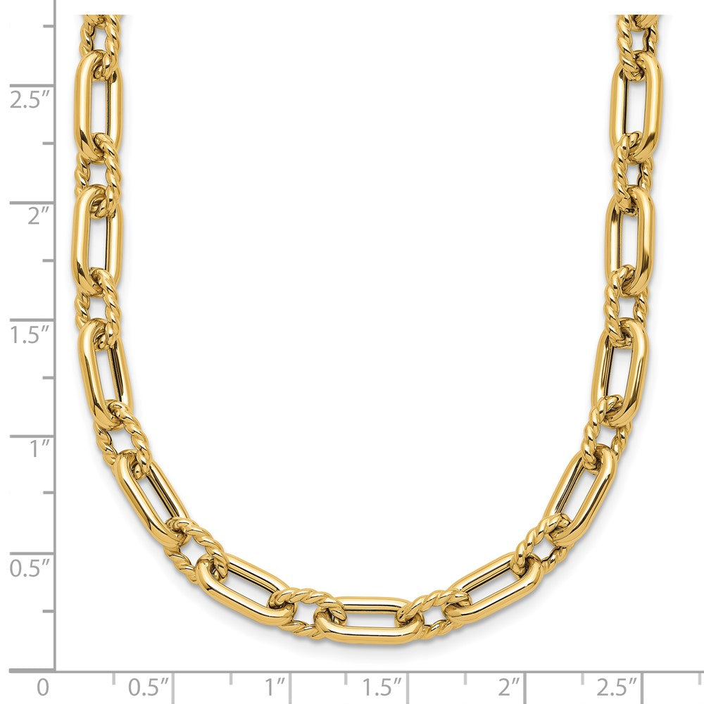 14K Gelbgold Poliert & Strukturiert Fantasieglieder Halskette