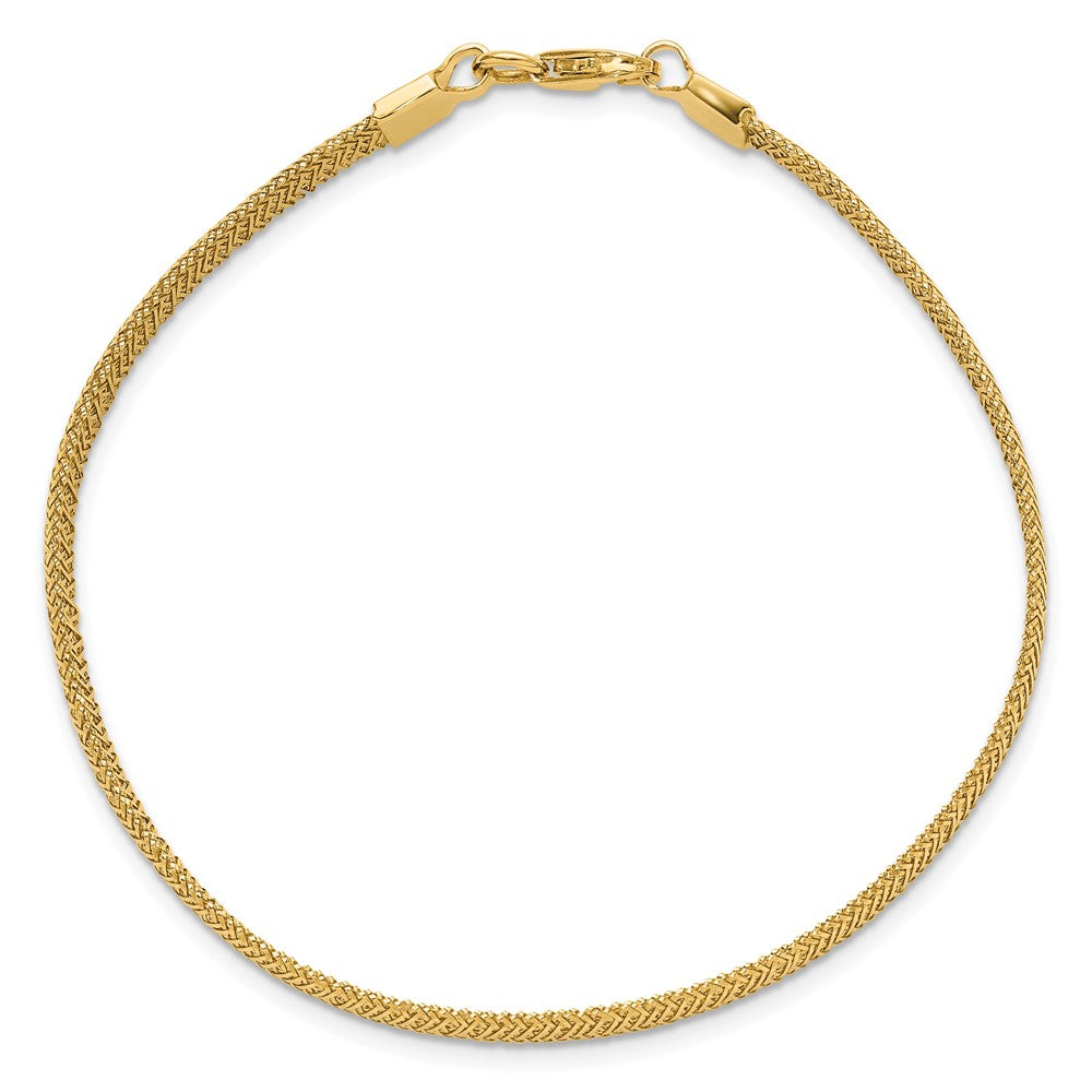 14K Gelbgold Poliert Geflochten Kuppel Armband
