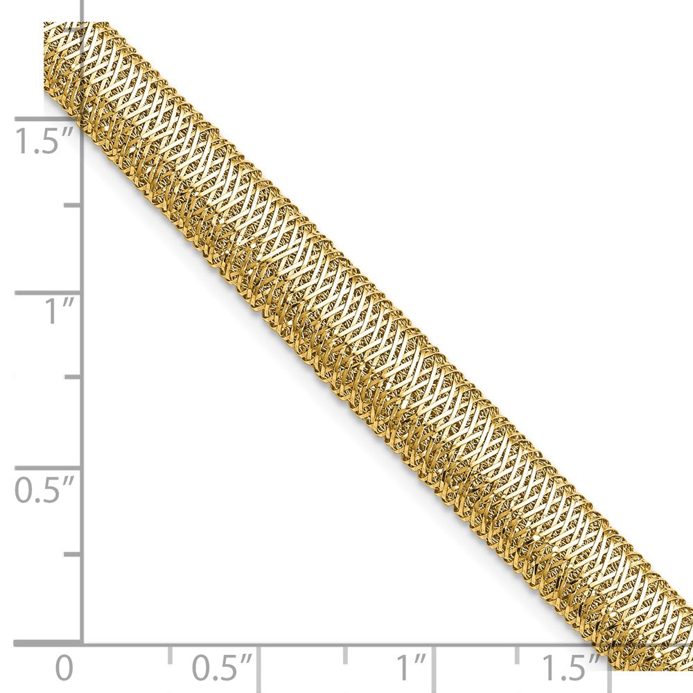 14K Gelbgold Poliert Geflochten Kuppel Armband