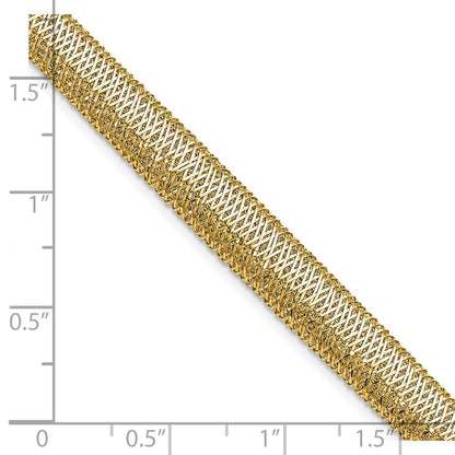 14K Gelbgold Poliert Geflochten Kuppel Armband