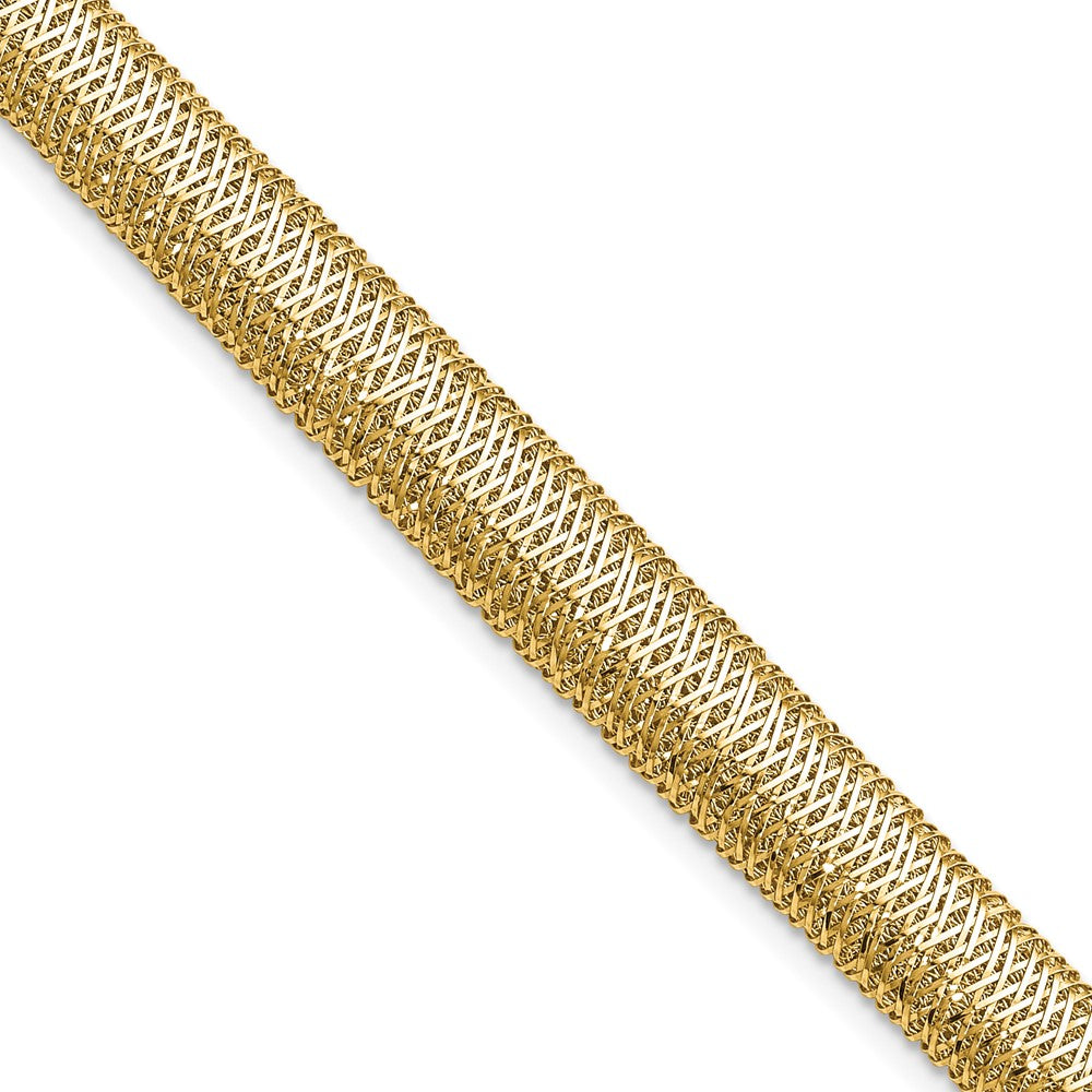 14K Gelbgold Poliert Geflochten Kuppel Armband