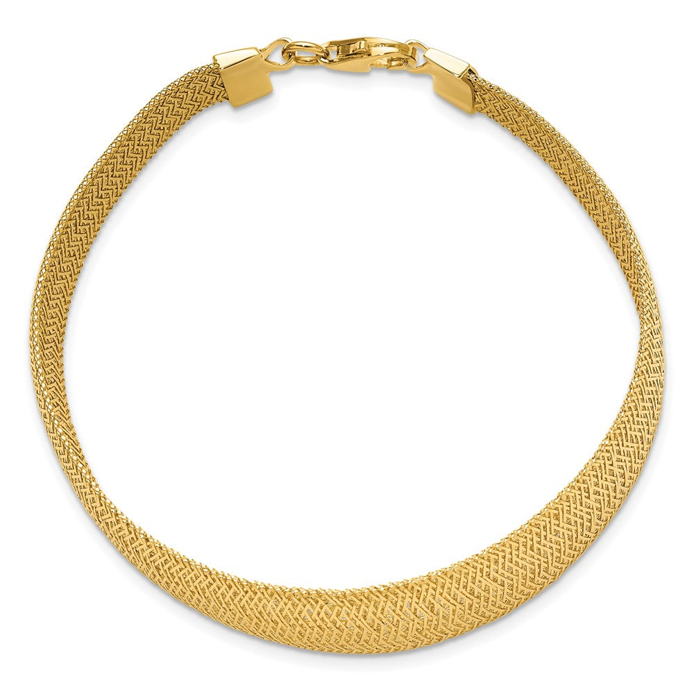 14K Gelbgold Poliert Geflochten Abgestuft Kuppel Armband