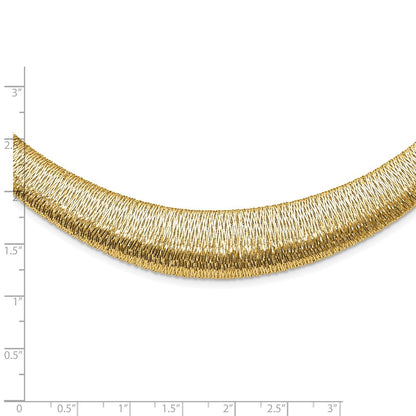 14K Gelbgold Poliert Geflochten Abgestuft Kuppel Halskette