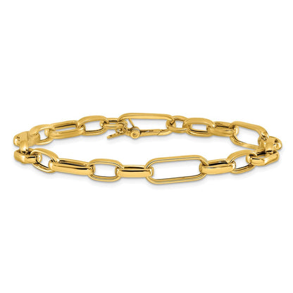 14K Gelbgold Poliert Fantasieglieder Armband
