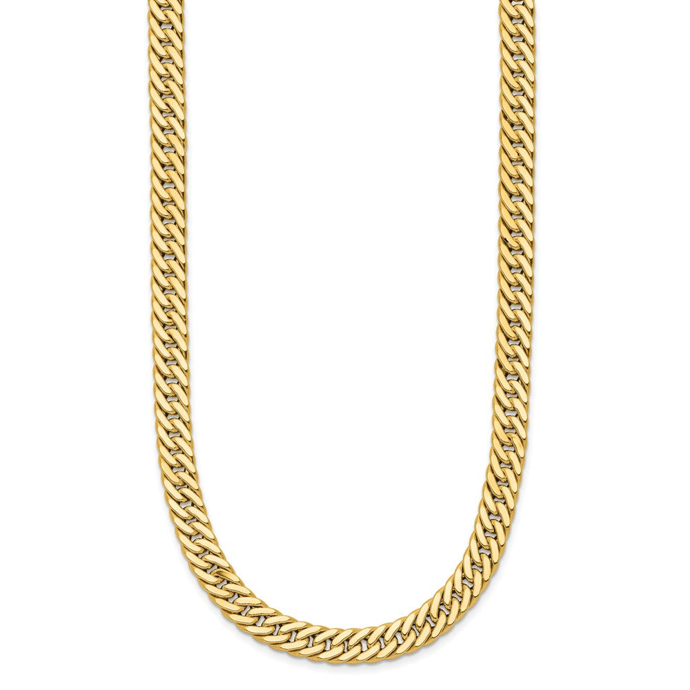 14K Gelbgold Poliert und Satiniert Wendbar Fantasie Panzer Halskette