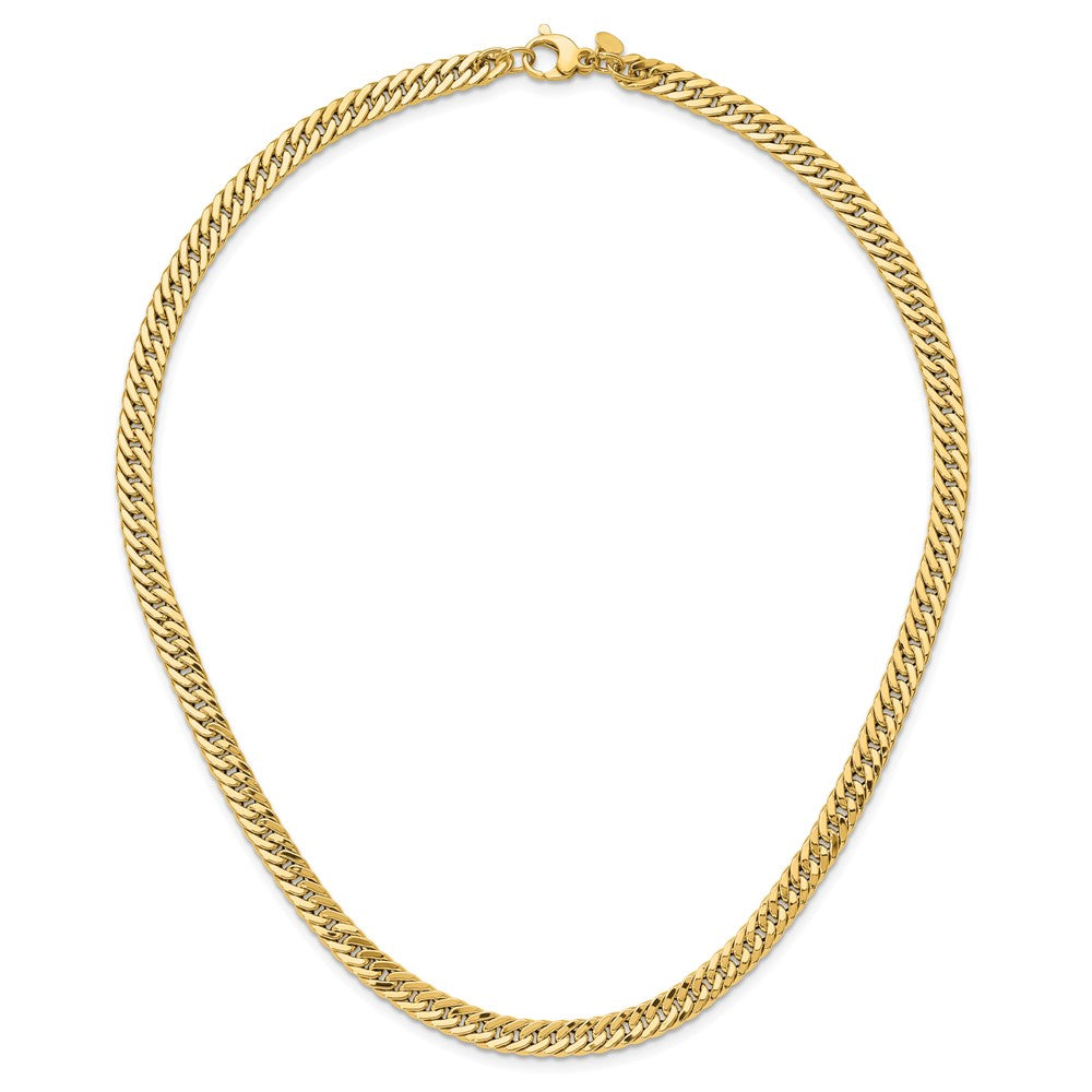 14K Gelbgold Poliert und Satiniert Wendbar Fantasie Panzer Halskette