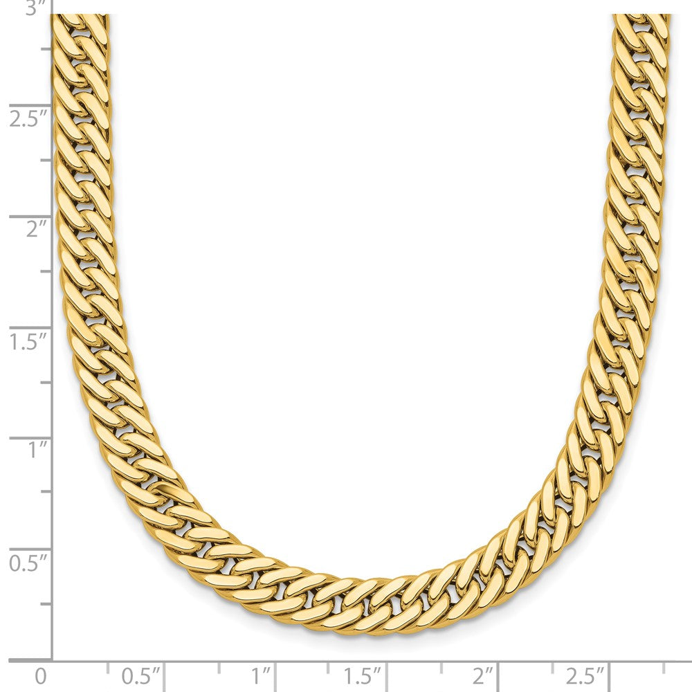 14K Gelbgold Poliert und Satiniert Wendbar Fantasie Panzer Halskette