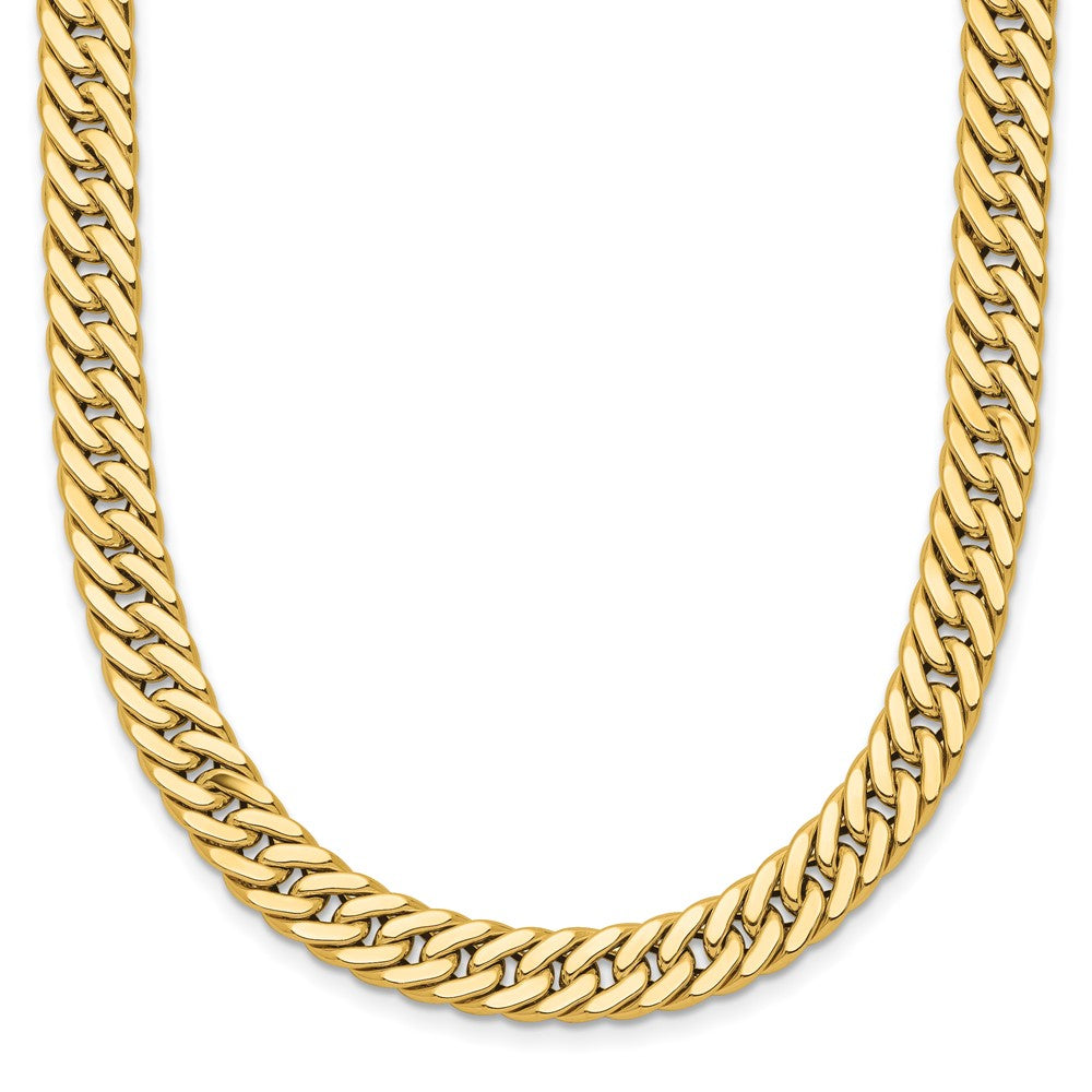 14K Gelbgold Poliert und Satiniert Wendbar Fantasie Panzer Halskette