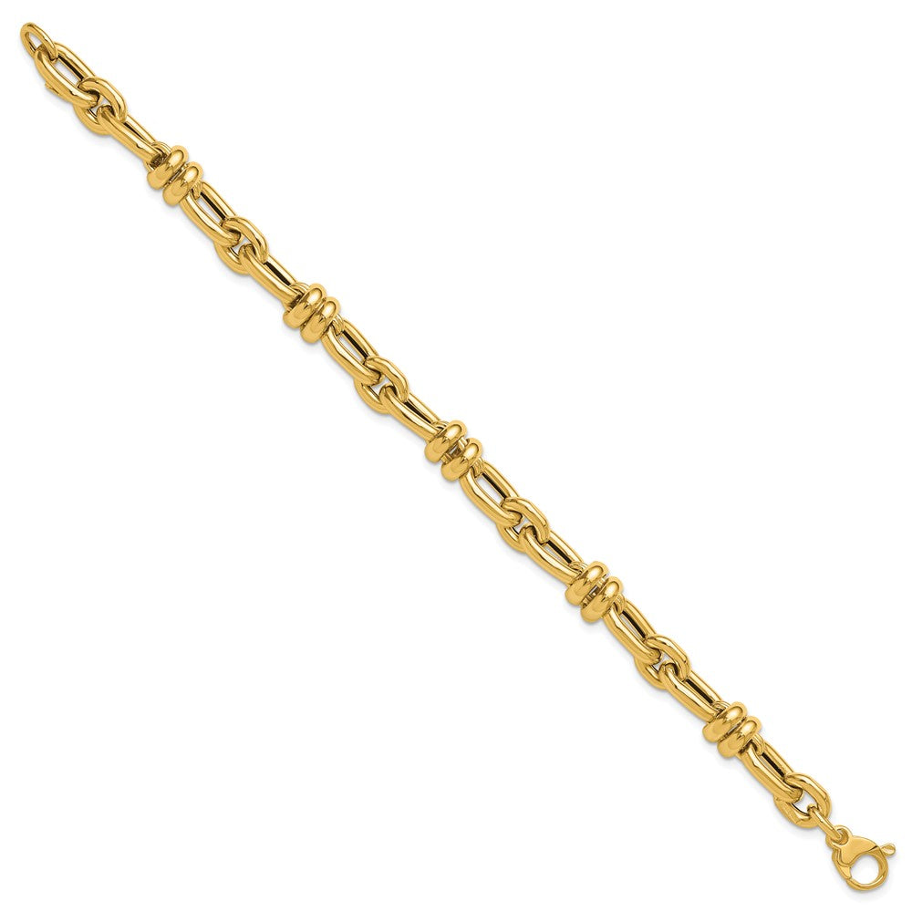 14K Gelbgold Poliert Fantasieglieder Armband