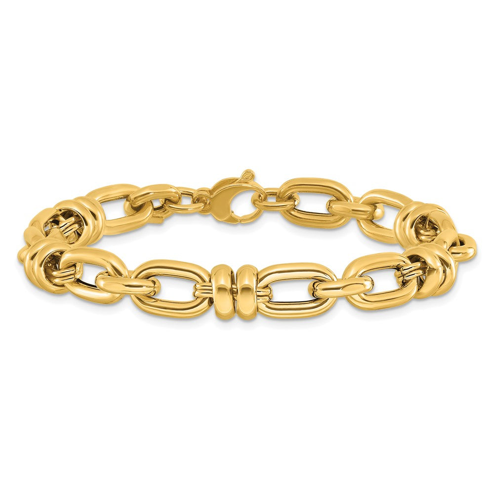 14K Gelbgold Poliert Fantasieglieder Armband