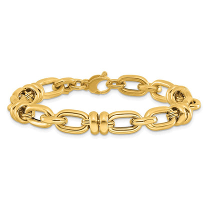 14K Gelbgold Poliert Fantasieglieder Armband