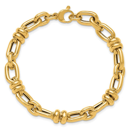 14K Gelbgold Poliert Fantasieglieder Armband