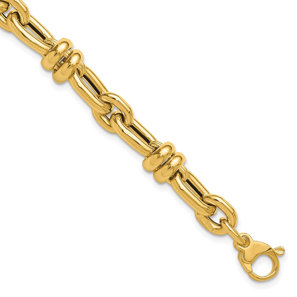14K Gelbgold Poliert Fantasieglieder Armband