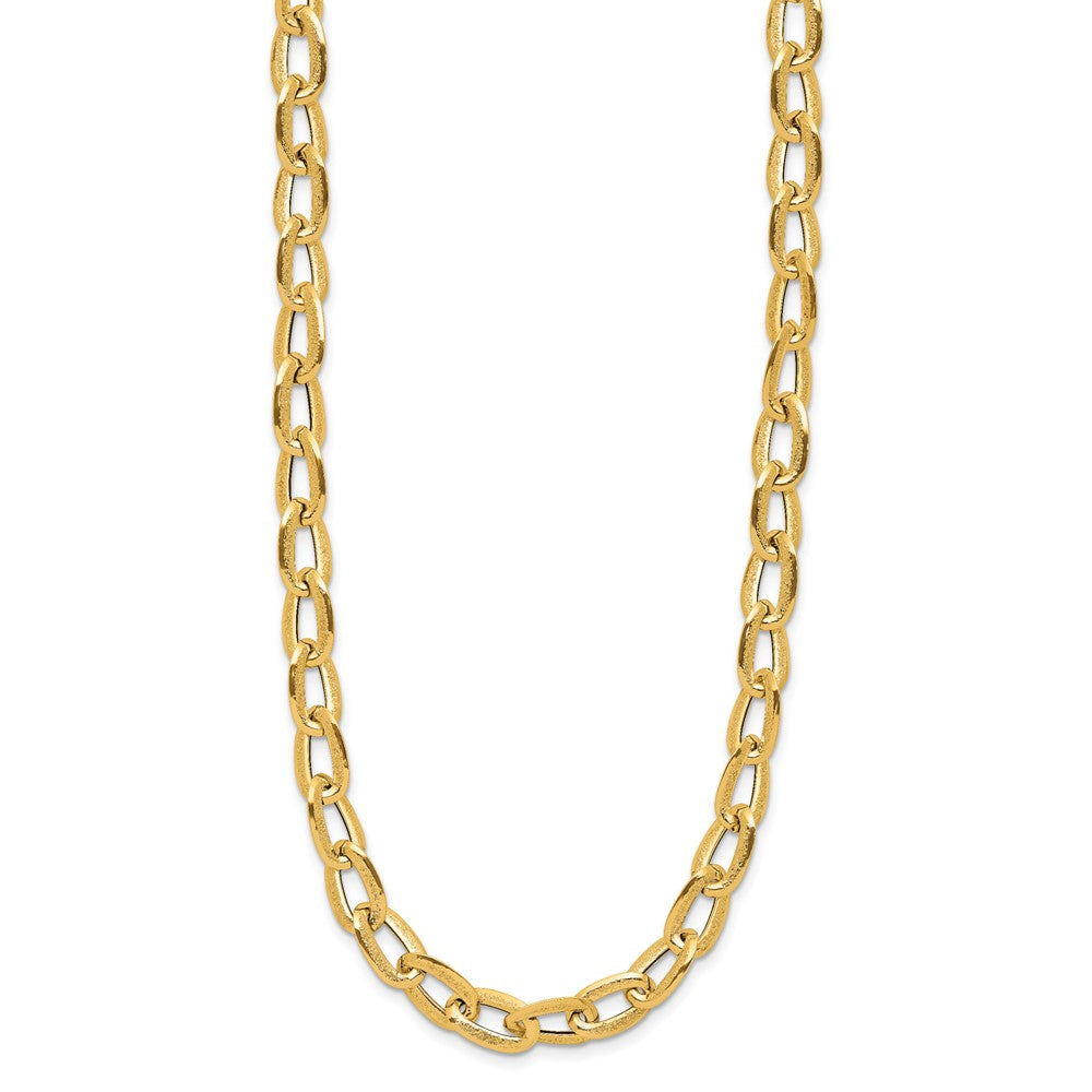 14K Gelbgold Poliert und Satiniert Fantasieglieder Halskette