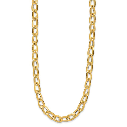 14K Gelbgold Poliert und Satiniert Fantasieglieder Halskette