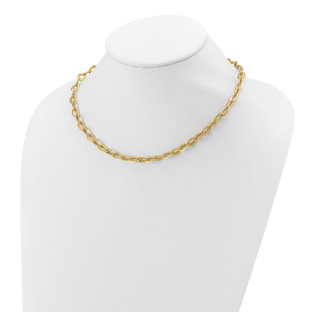 14K Gelbgold Poliert und Satiniert Fantasieglieder Halskette