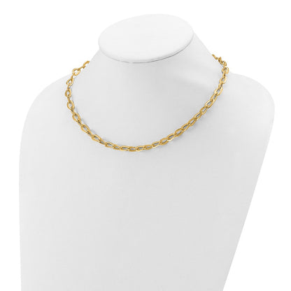 14K Gelbgold Poliert und Satiniert Fantasieglieder Halskette