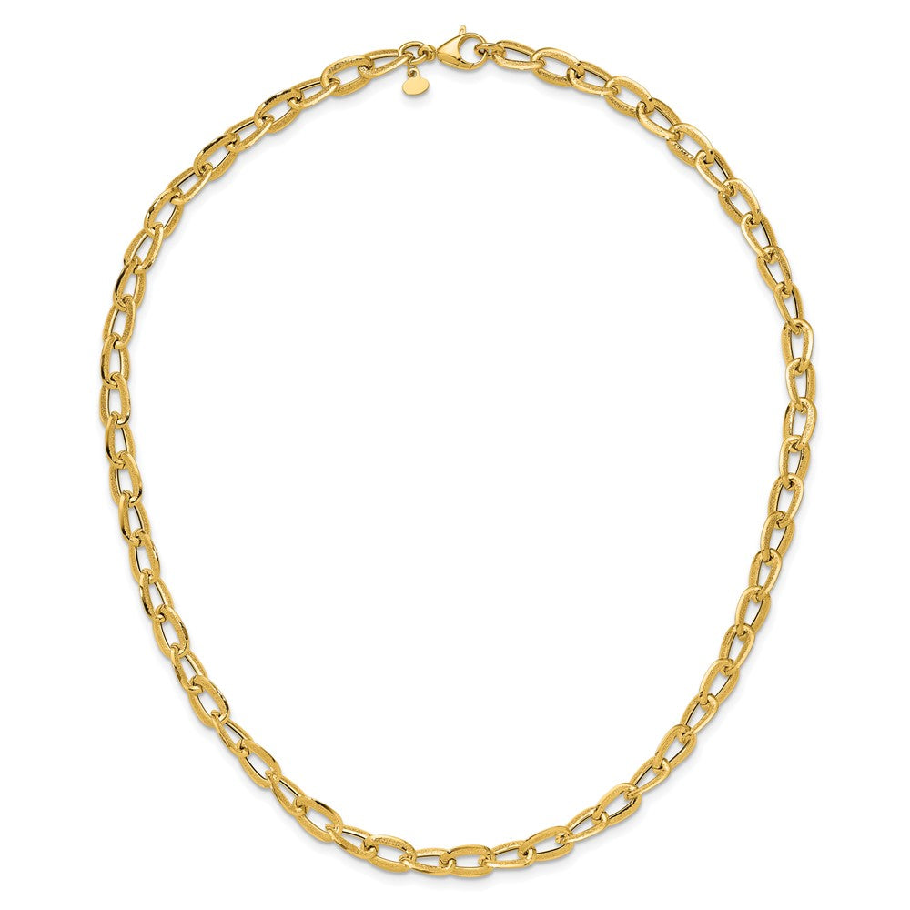 14K Gelbgold Poliert und Satiniert Fantasieglieder Halskette
