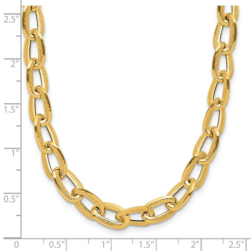 14K Gelbgold Poliert und Satiniert Fantasieglieder Halskette