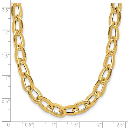 14K Gelbgold Poliert und Satiniert Fantasieglieder Halskette
