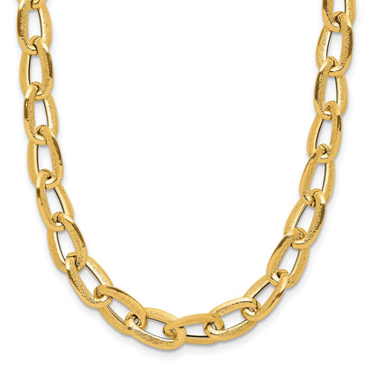14K Gelbgold Poliert und Satiniert Fantasieglieder Halskette
