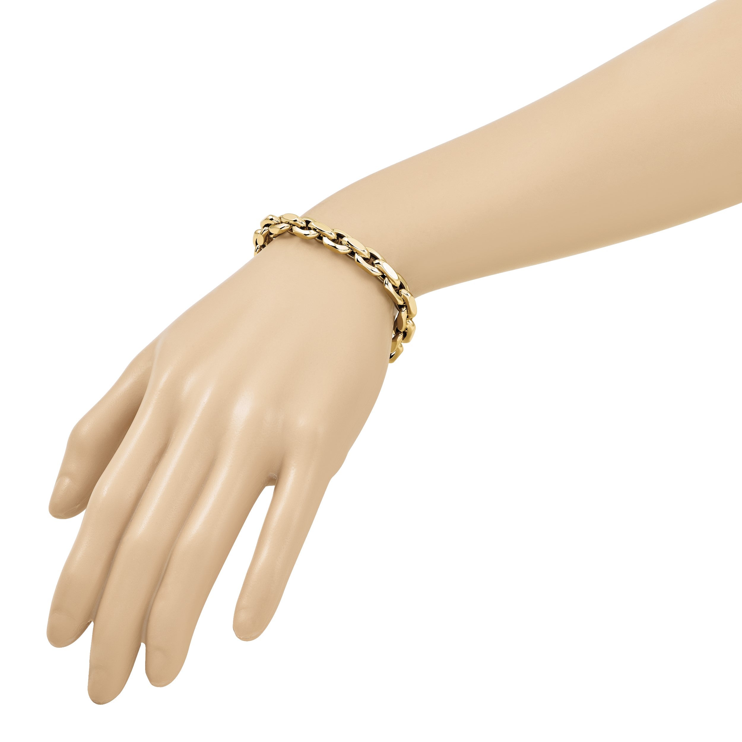 14K Gelbgold Poliert Fantasieglieder Armband