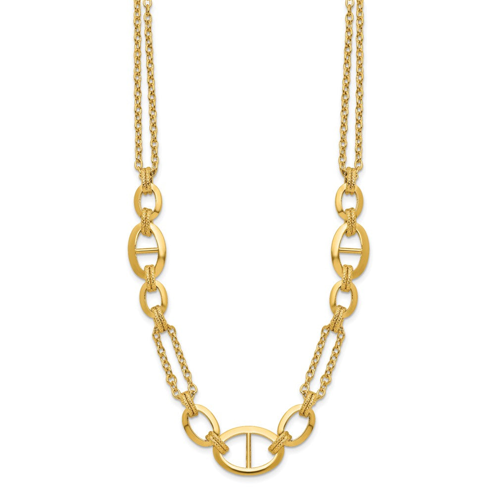 14K Gelbgold Poliert Multi Strang Fantasieglieder Halskette