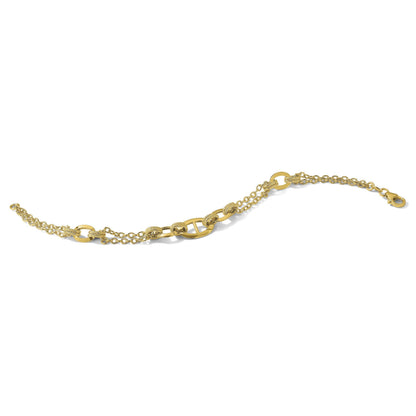 14K Gelbgold Poliert Multi Strang Fantasieglieder Armband