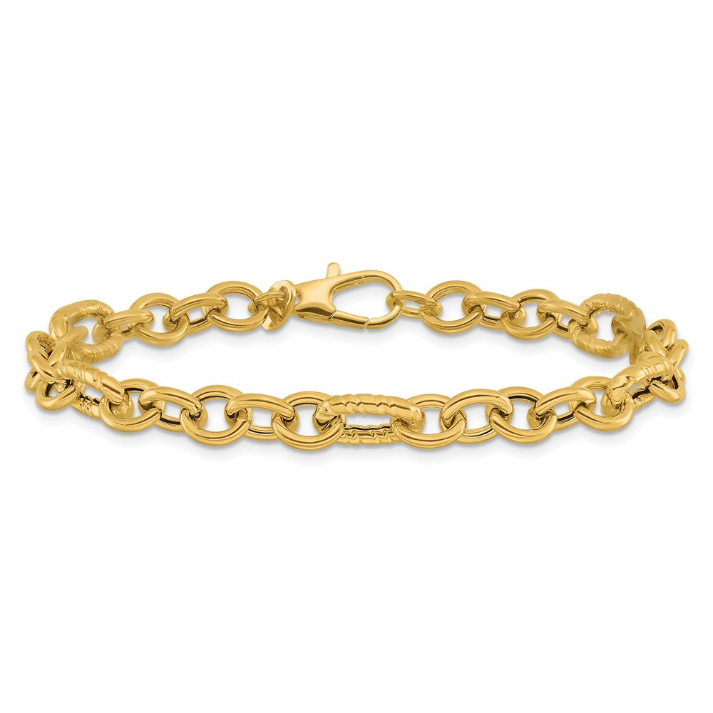 14K Gelbgold Poliert Fantasieglieder Armband