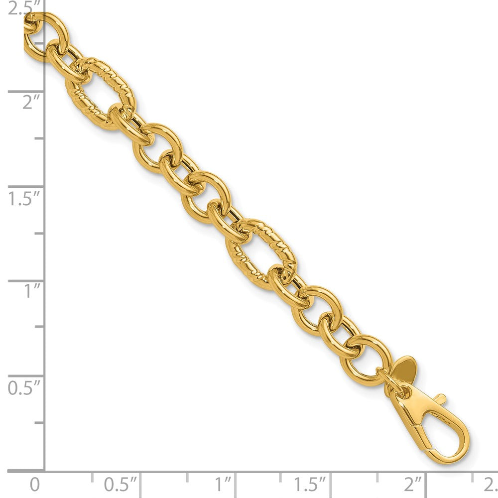 14K Gelbgold Poliert Fantasieglieder Armband
