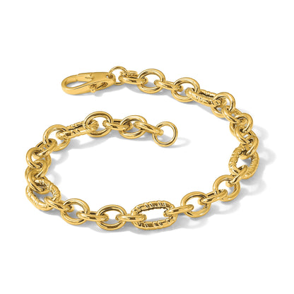 14K Gelbgold Poliert Fantasieglieder Armband