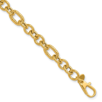14K Gelbgold Poliert Fantasieglieder Armband