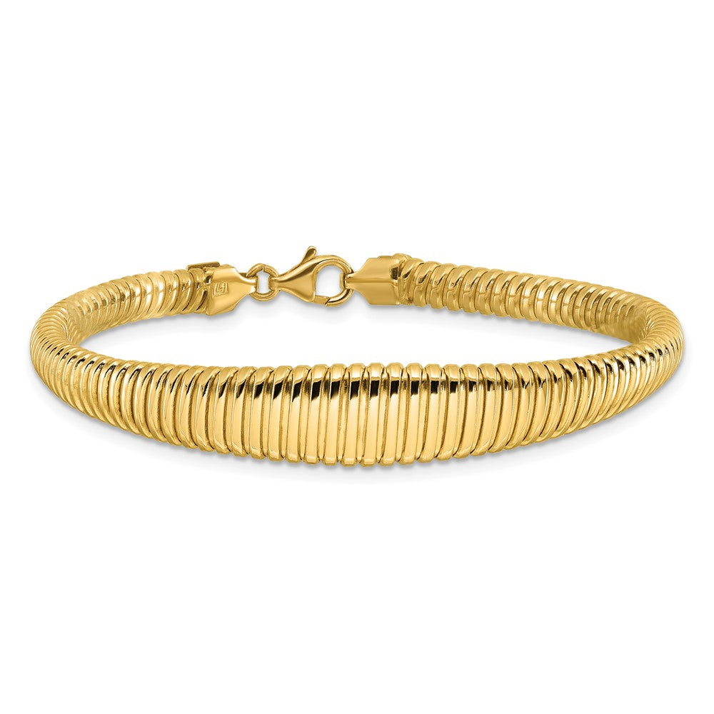14K Gelbgold Poliert Ridged Abgestuft Armband