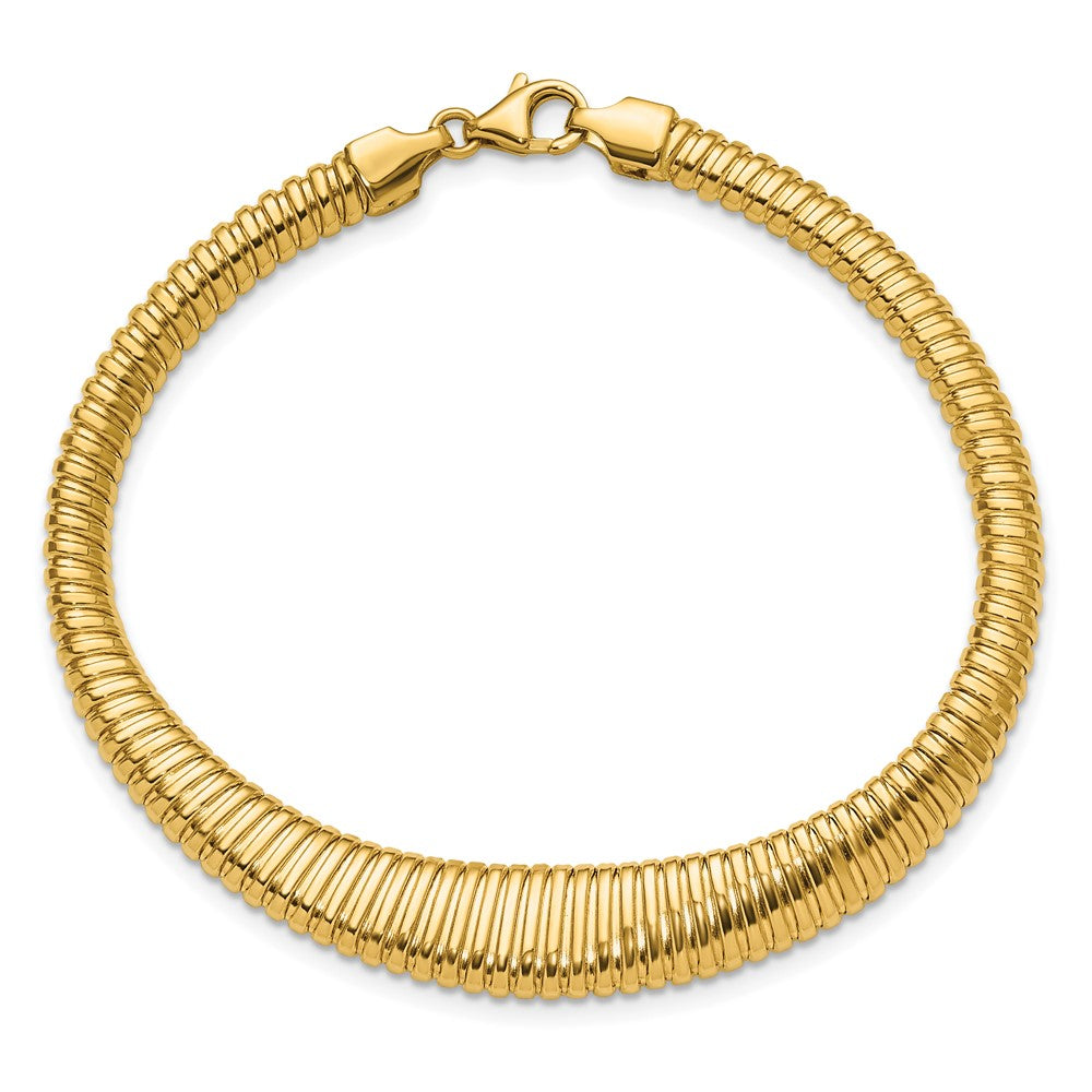 14K Gelbgold Poliert Ridged Abgestuft Armband