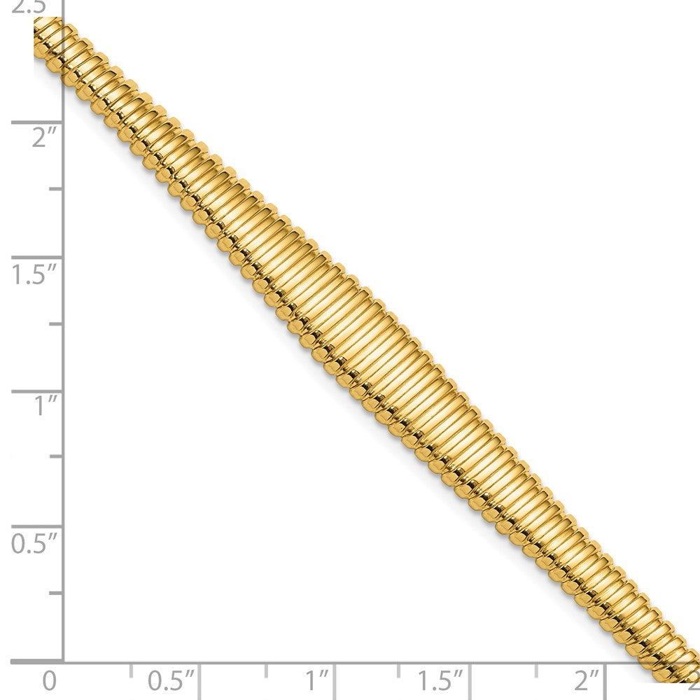 14K Gelbgold Poliert Ridged Abgestuft Armband